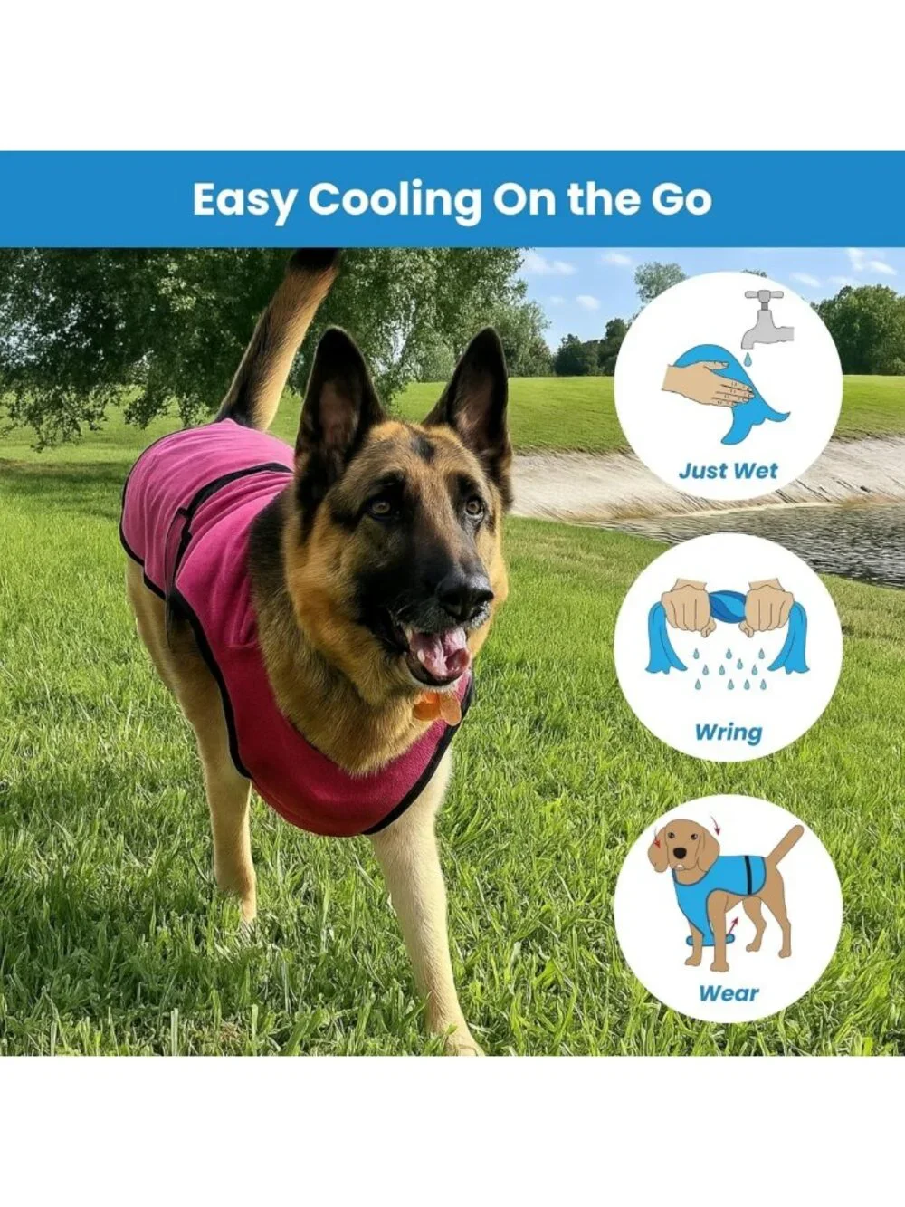 Lightweight Dog Cooling Vest, Rose Pink XS, Breathable & Quick-Dry Pet Shirt